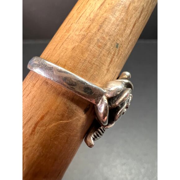 Vintage Sterling Silver Rose Flower Leaf Ring Size 7 – 925 Solid Floral Design - Picture 12 of 16